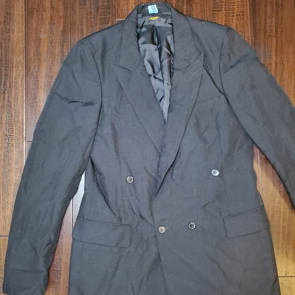 Double Breast Black Sport Blazer Suit Jacket sz XL - Picture 2 of 5